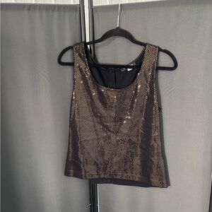 St. John Bronze Sequin Sleeveless Top - Size M